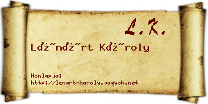 Lénárt Károly névjegykártya